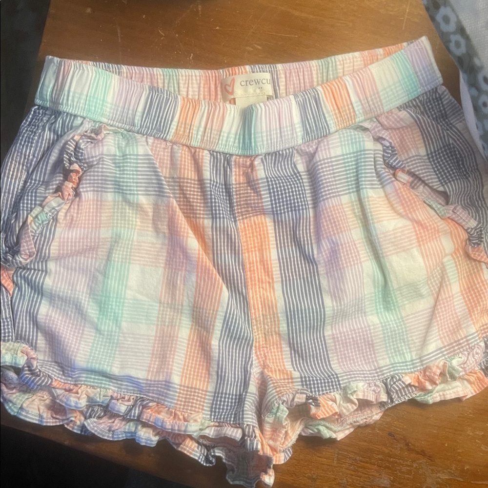Girls Crewcuts Multicolor Plaid Ruffle Shorts